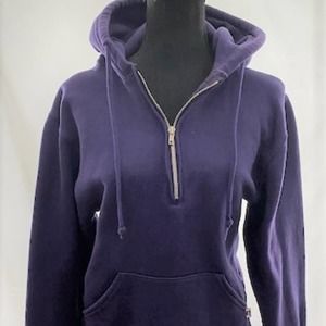 Russell Athletic Purple Half-Zip Hoodie, XS